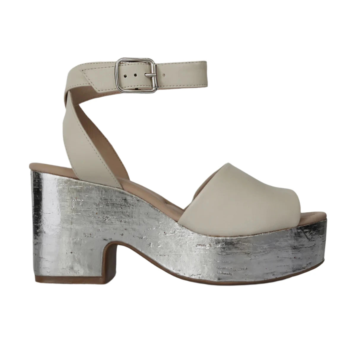 Women's Rhinestone - Embellished Open - Toe Sandals in Silver for a Glamorous Party LookPiazza Grande Jurua Off White/ Silver