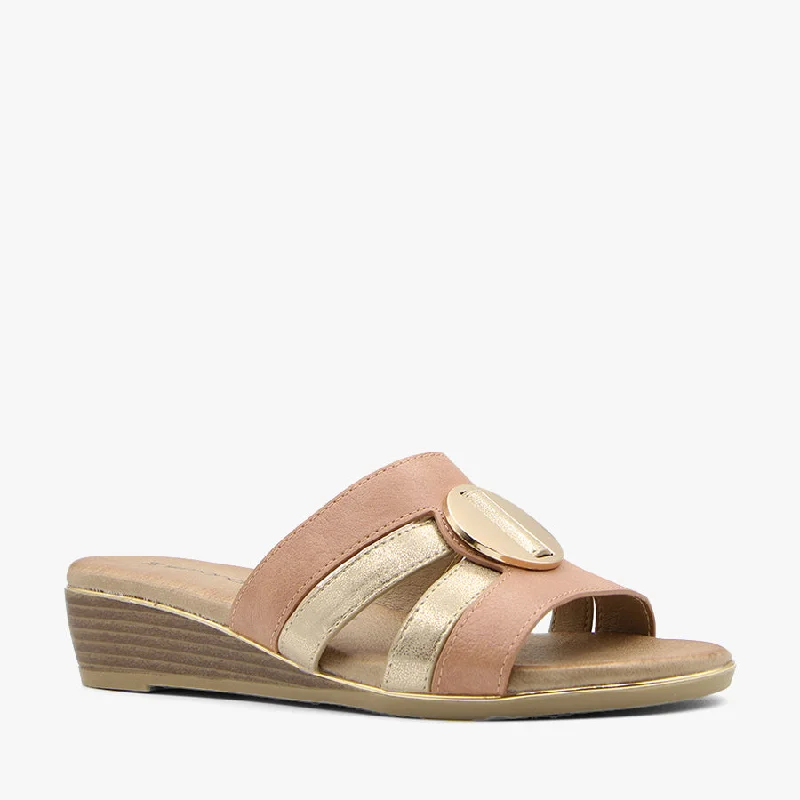 Women's Cork - Soled Espadrille Sandals with a Rope - Trimmed Upper in Navy for a Summer VibePIKEY BLUSH