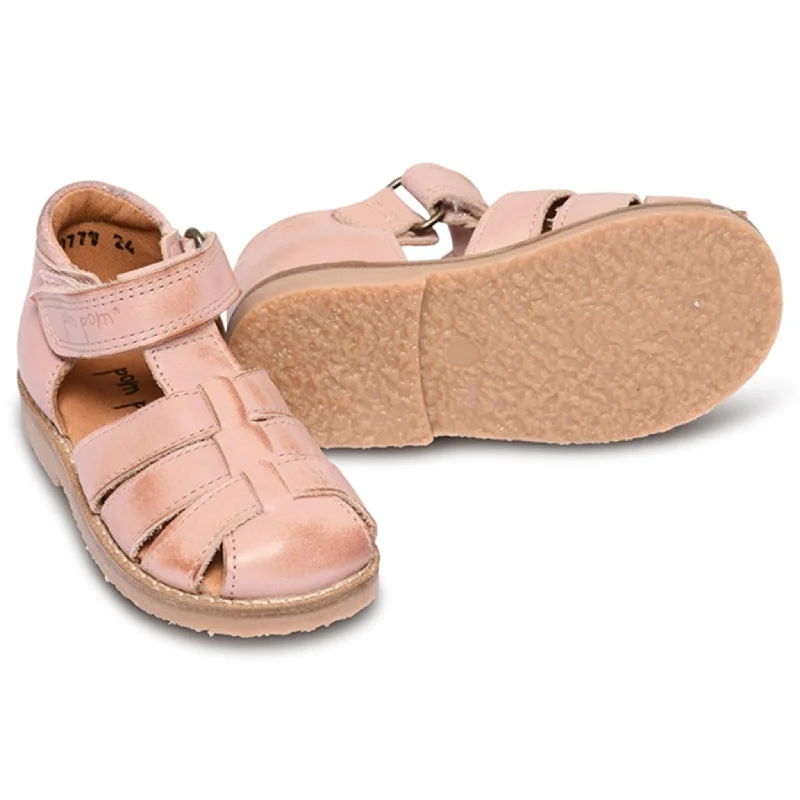 Women's Sandals with a Glitter - Coated Strap in Gold for a Sparkly Summer OutfitPom Pom Sandal Rose