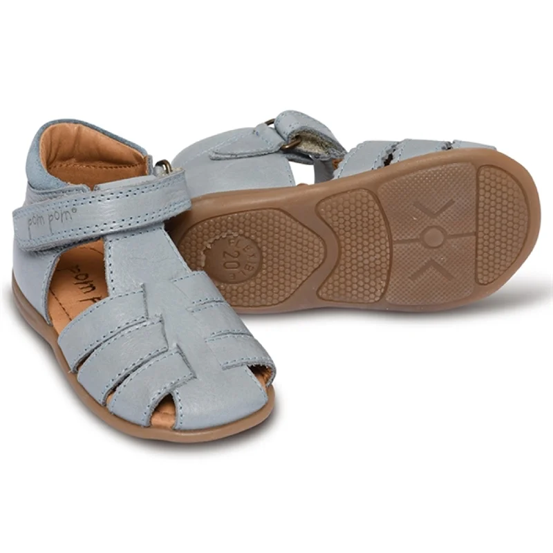 Women's Sandals with a Wedge Heel and a Tassel Detail in Orange for a Trendy LookPom Pom Starter Sandal Velcro Dusty Blue