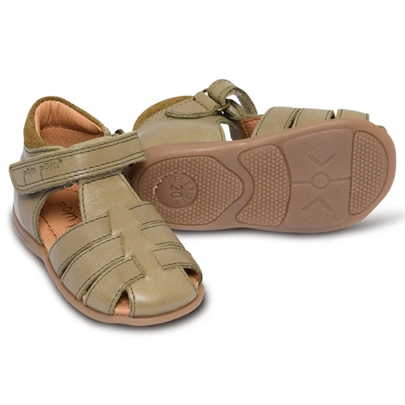 Women's Sandals with a Floral - Printed Upper in Pink for a Feminine Spring LookPom Pom Starter Sandal Velcro Dusty Olive