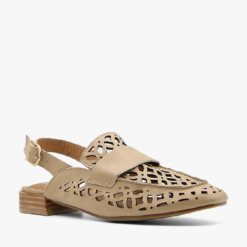 Women's Leather - Strapped Sandals with a Braided Detail in Brown for a Rustic AppealPRIMA LATTE