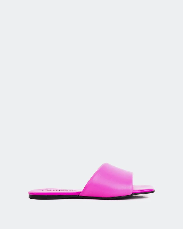 Women's Sandals with a Glitter - Coated Strap in Gold for a Sparkly Summer OutfitProseco Fuschia Leather