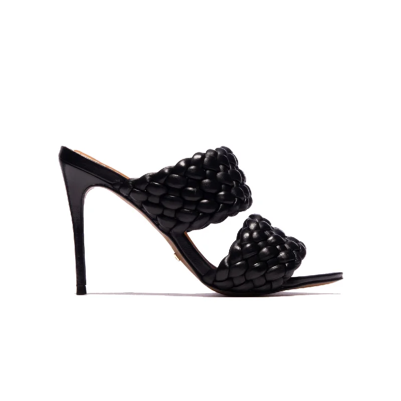 Women's Thong Sandals with a Beaded Design in Multicolor for a Beachy AestheticRapunzel Black Leather