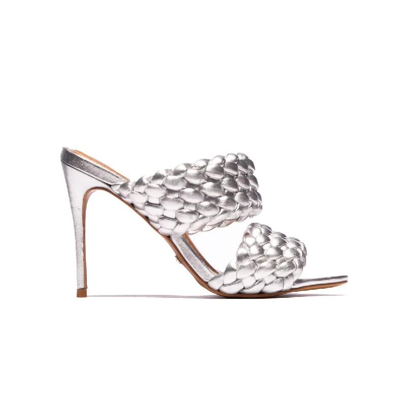 Women's Sandals with a Wedge Heel and a Tassel Detail in Orange for a Trendy LookRapunzel Silver Metallic