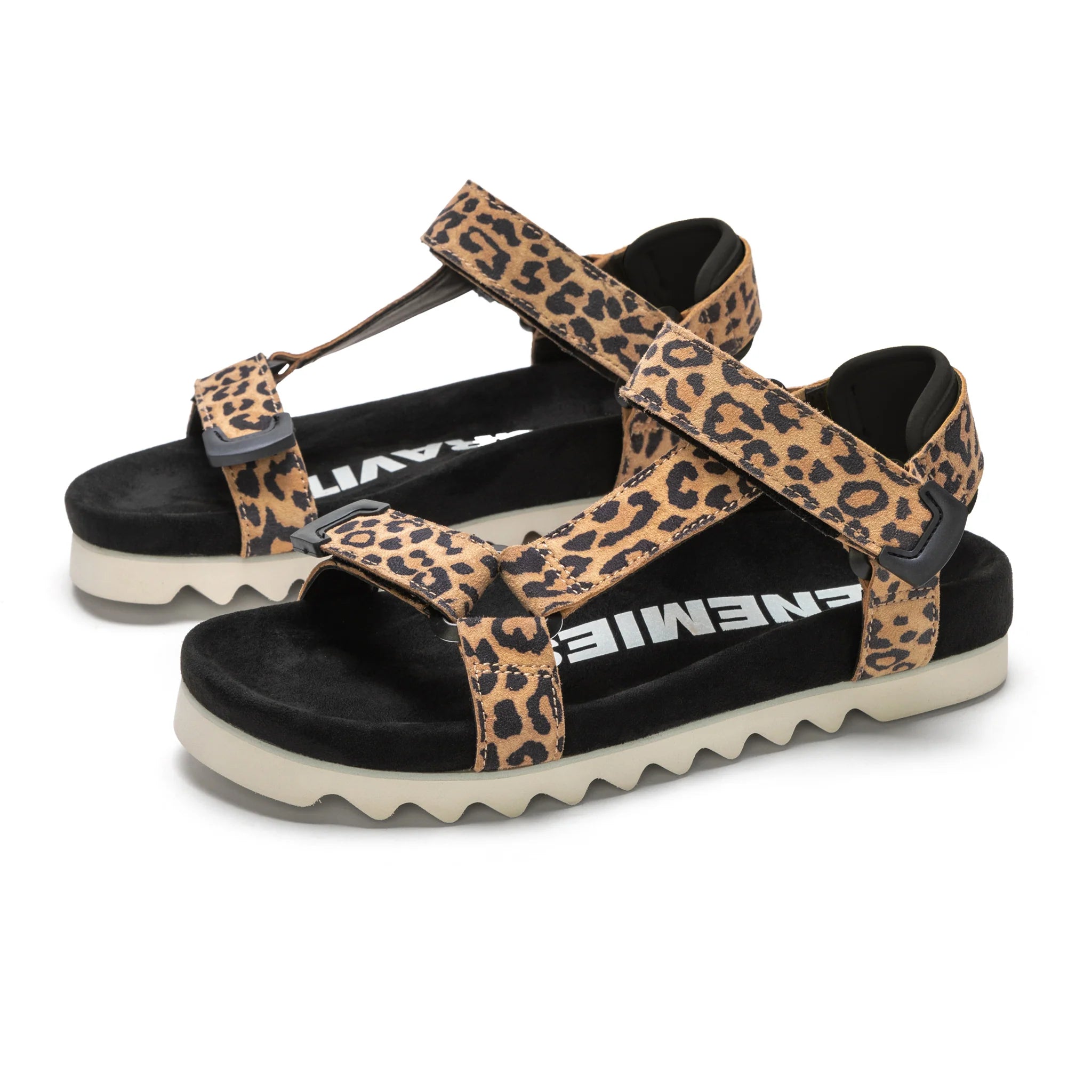 Waterproof Women's Rubber Beach Sandals with Arch Support in Blue for Water ActivitiesRollie Tooth Wedge Sandal Leopard