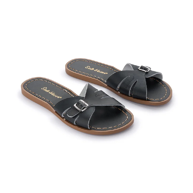 Women's Rhinestone - Embellished Open - Toe Sandals in Silver for a Glamorous Party LookSalt Water Classic Slide Black - Women