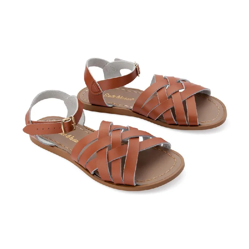 Women's Rhinestone - Embellished Open - Toe Sandals in Silver for a Glamorous Party LookSalt Water Retro Tan  - Women