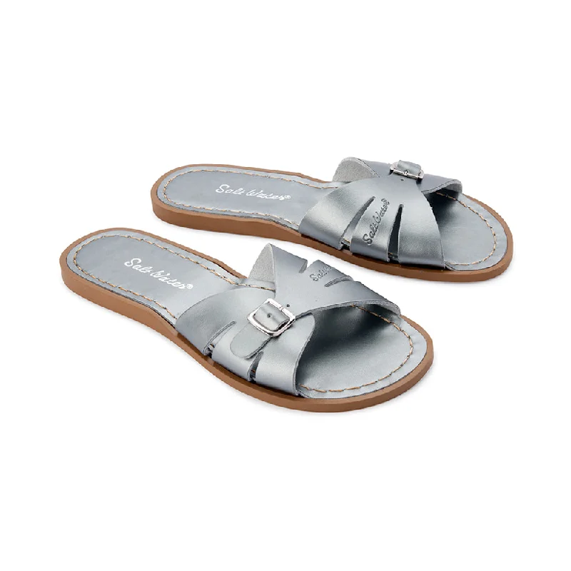 Orthopedic Women's Sandals with Arch Support in Gray for Foot HealthSalt Water Womens Classic Slide - Pewter