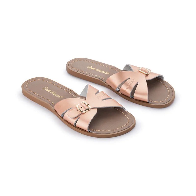 Child - Friendly Women's Sandals with a Secure Buckle in Purple for Moms on the GoSalt Water Womens Classic Slide - Rose Gold