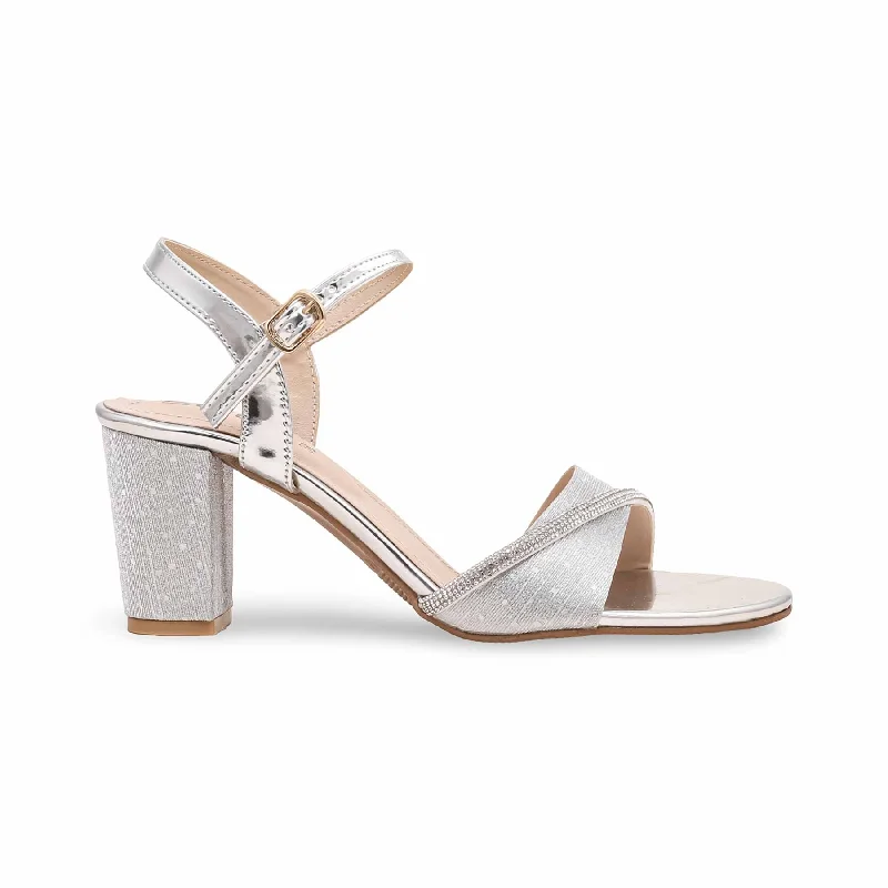 Women's Strappy Gladiator Sandals with Buckle Closures in Tan for a Boho LookSilver Fancy Sandal FN5967
