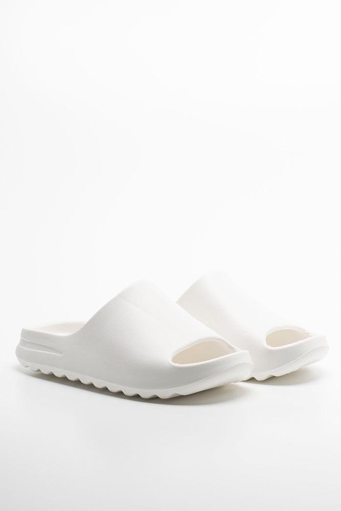 Adjustable Strap Women's Sandals with a Padded Heel in Pink for a Custom FitSlide White Adjustable Strap Women's Sandals with a Padded Heel in Pink for a Custom FitSlide White