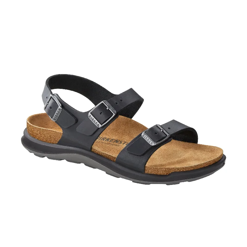 Women's Ankle - Strap Sandals with a Block Heel in Red for a Sophisticated StyleSonora Cross Town Arctic Black Oiled Leather