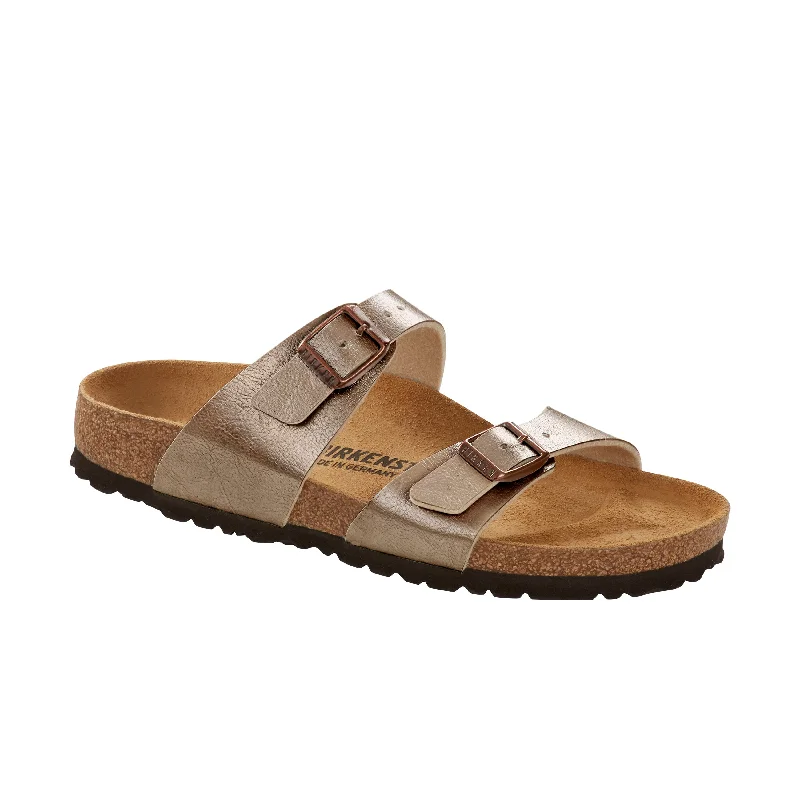 Women's Leather - Strapped Sandals with a Braided Detail in Brown for a Rustic AppealSydney Graceful Taupe Birko-Flor