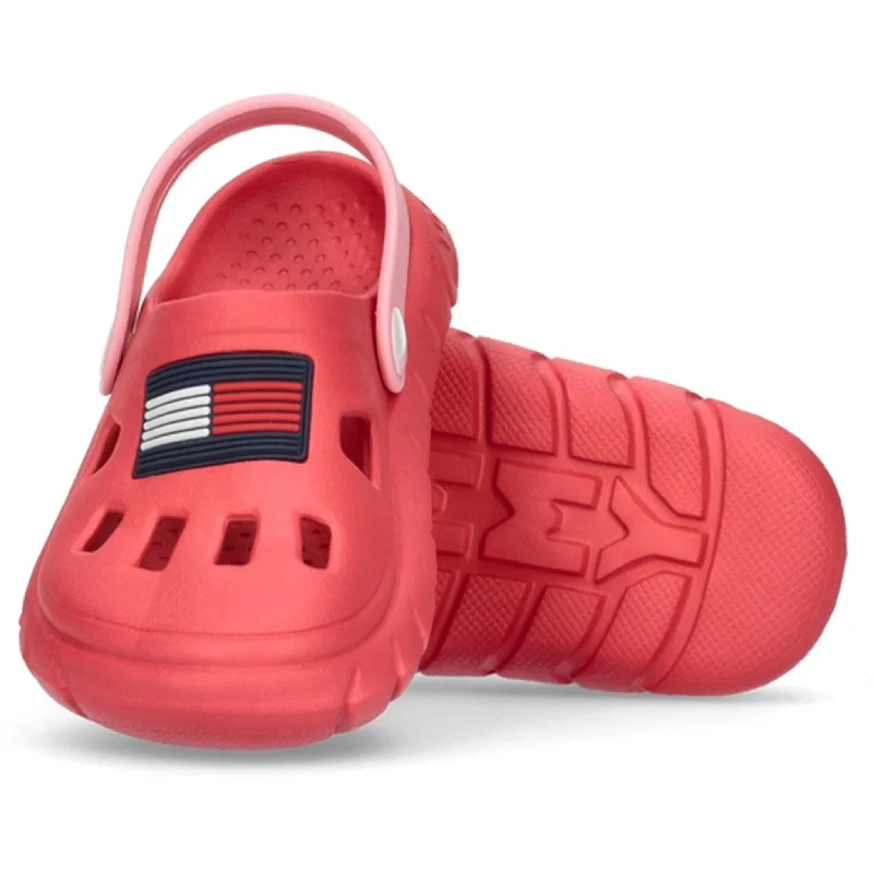 Women's Rhinestone - Embellished Open - Toe Sandals in Silver for a Glamorous Party LookTommy Hilfiger Flag Comfy Sandal Fuchsia/Pink
