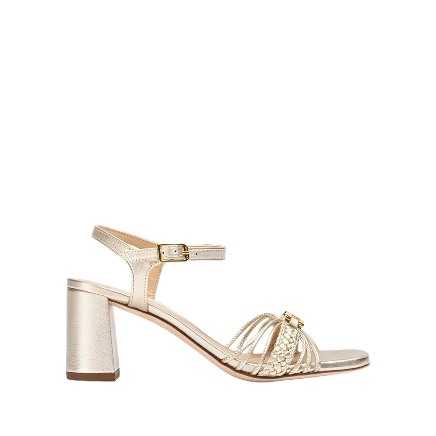 Elastic - Strap Women's Sandals with a Padded Toe in Teal for Easy On - and - OffUnisa Mely Platino Gold