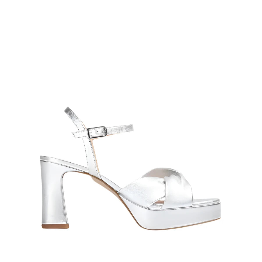 Elastic - Strap Women's Sandals with a Padded Toe in Teal for Easy On - and - OffUnisa Onoa Silver