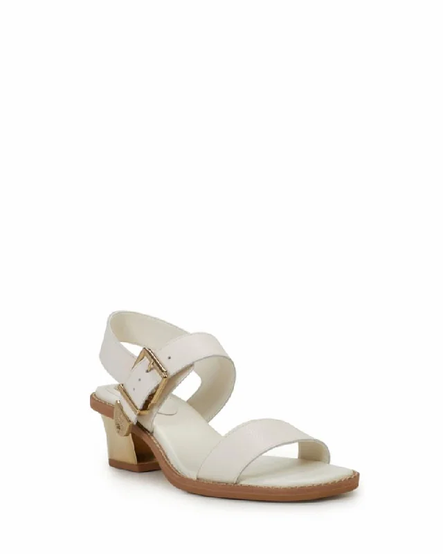Women's Flat Slide Sandals with a Memory Foam Insole in White for All - Day ComfortVince Camuto CANDICE CREAMY WHITE/SOFT GRAIN NA Women's Flat Slide Sandals with a Memory Foam Insole in White for All - Day ComfortVince Camuto CANDICE CREAMY WHITE/SOFT GRAIN NA