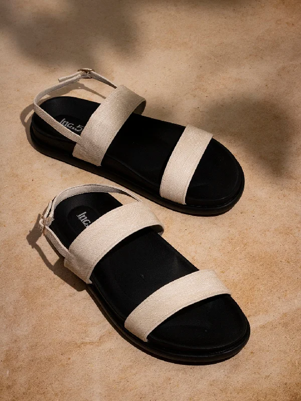 Women's Cork - Soled Espadrille Sandals with a Rope - Trimmed Upper in Navy for a Summer VibeWomens Beige Solid Open Toe Casual Flat Sandals