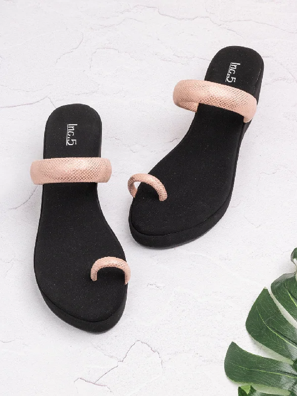 Women's Leather - Strapped Sandals with a Braided Detail in Brown for a Rustic AppealWomens Peach Solid Round Toe Party Wear Wedge Heel Sandals