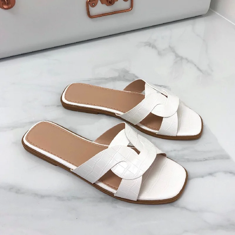 Women's Sandals with a Glitter - Coated Strap in Gold for a Sparkly Summer Outfit Women's Sandals with a Glitter - Coated Strap in Gold for a Sparkly Summer Outfit Elastic - Strap Women's Sandals with a Padded Toe in Teal for Easy On - and - OffCassie - White Croc Print Knot Style Slip On Flat Sandal Women's Sandals with a Glitter - Coated Strap in Gold for a Sparkly Summer Outfit Women's Sandals with a Glitter - Coated Strap in Gold for a Sparkly Summer Outfit Elastic - Strap Women's Sandals with a Padded Toe in Teal for Easy On - and - OffCassie - White Croc Print Knot Style Slip On Flat Sandal