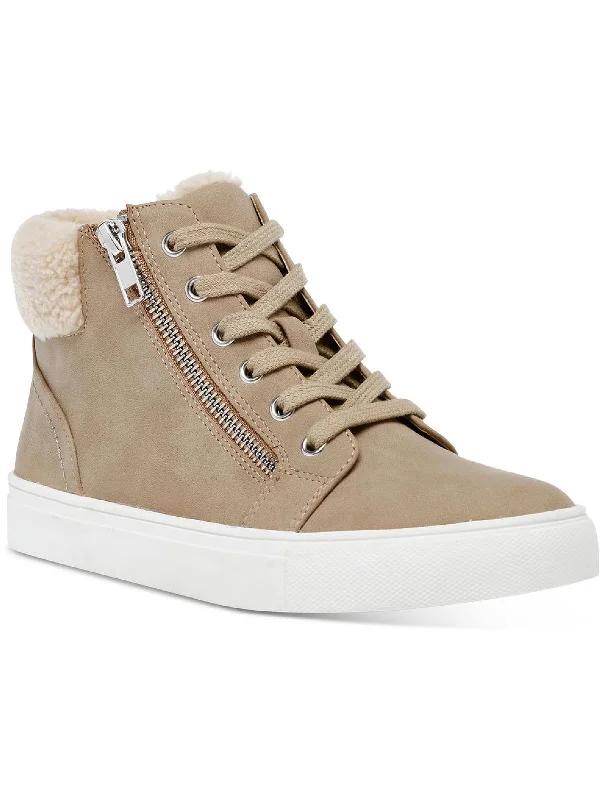 Women's Sneakers with Heel - Stabilizing Technology for Better Balance During RunningAnjel Womens Faux Leather High Top Casual and Fashion Sneakers