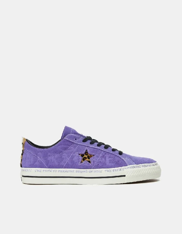 Color - Blocked Women's Skateboarding Shoes in Orange and Yellow for a Stylish LookConverse x Paradise One Star Pro Sean Pablo Skate Shoes - Wild Lilac/Black/Egret Color - Blocked Women's Skateboarding Shoes in Orange and Yellow for a Stylish LookConverse x Paradise One Star Pro Sean Pablo Skate Shoes - Wild Lilac/Black/Egret