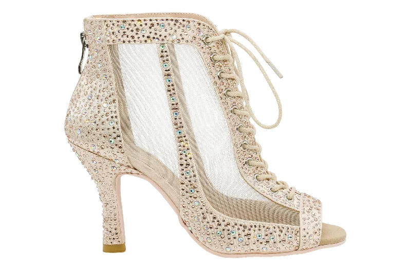 Vegan Leather Ballet Dance Shoes in Gray for Ethical ChoicesDancin Boots Special Edition "Giada" Pink Crystal Vegan Leather Ballet Dance Shoes in Gray for Ethical ChoicesDancin Boots Special Edition "Giada" Pink Crystal