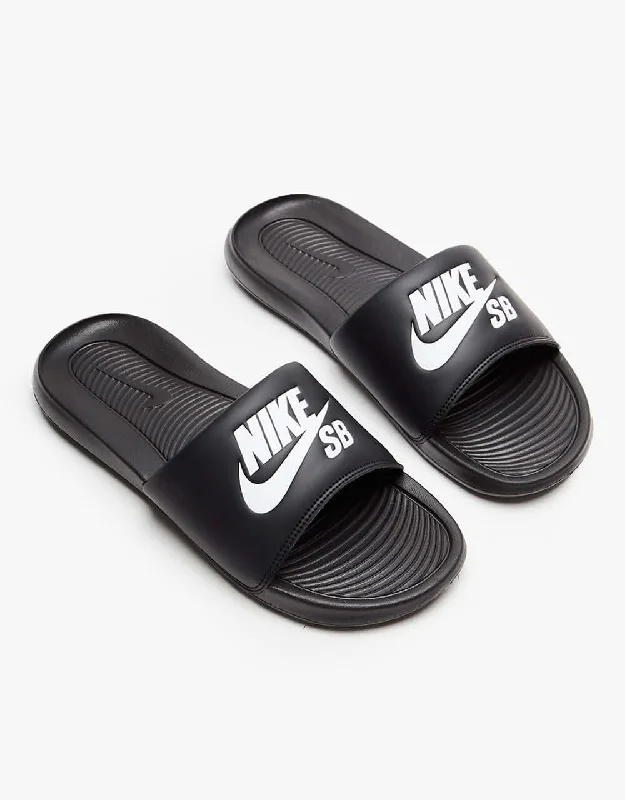 Vegan - Friendly Material Women's Skateboarding Shoes in Charcoal for Ethical ChoicesNike SB Victori One Slide - Black/White-Black Vegan - Friendly Material Women's Skateboarding Shoes in Charcoal for Ethical ChoicesNike SB Victori One Slide - Black/White-Black
