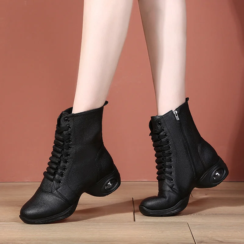 Split - Sole Modern Dance Shoes in Beige for Enhanced FlexibilityWomen's Leatherette Boots Jazz With Lace-up Dance Boots/Dance Shoes Split - Sole Modern Dance Shoes in Beige for Enhanced FlexibilityWomen's Leatherette Boots Jazz With Lace-up Dance Boots/Dance Shoes