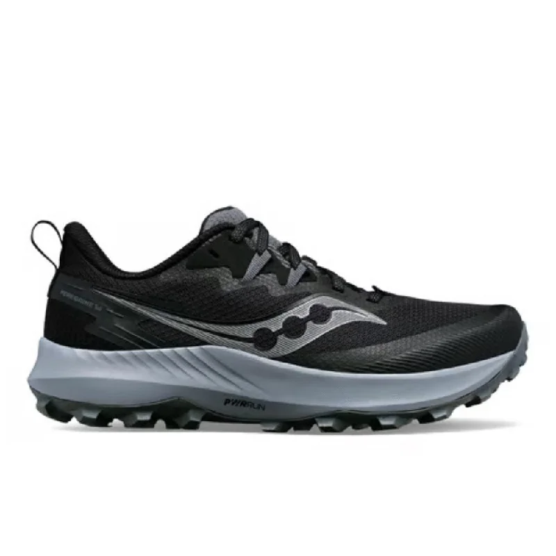 Non - Slip Rubber Sole Women's Hiking Shoes in Black for Slippery TerrainWomens Saucony Peregrine 14 Wide (D-Width) Non - Slip Rubber Sole Women's Hiking Shoes in Black for Slippery TerrainWomens Saucony Peregrine 14 Wide (D-Width)