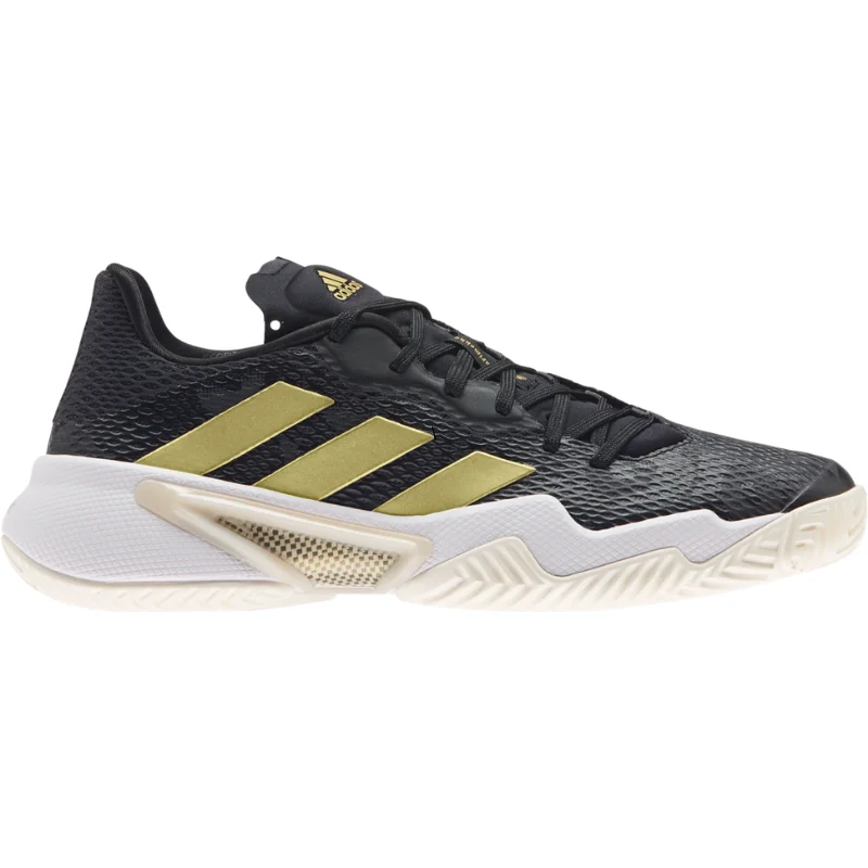 Women's tennis shoes with a shock - dispersion systemAdidas Womens Barricade Tennis Shoes - Core Black/Gold/Carbon Women's tennis shoes with a shock - dispersion systemAdidas Womens Barricade Tennis Shoes - Core Black/Gold/Carbon