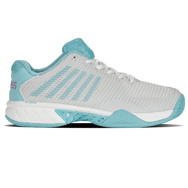 Women's flexible synthetic tennis shoes for agile movementK Swiss Womens Hypercourt Express 2 Tennis Shoes - Bright White / Blue