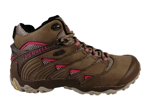 Slip - Resistant Rubber Sole Women's Walking Shoes in Gray for Slippery SurfacesMerrell Chameleon 7 Ladies Mid