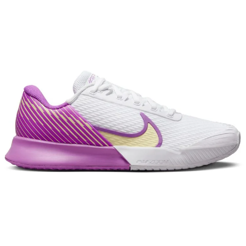 Women's tennis shoes with a fashion - forward silhouetteNike Air Zoom Vapor Pro 2 HC Women Hard-Court Tennis Shoes - White/Citron Tint-Fuchsia Dream-Earth Women's tennis shoes with a fashion - forward silhouetteNike Air Zoom Vapor Pro 2 HC Women Hard-Court Tennis Shoes - White/Citron Tint-Fuchsia Dream-Earth