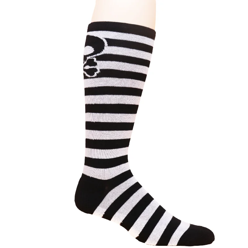 Women's ankle socks with a non - slip bandSkull Stripes Knee Black/White - Moxy Deadlift Socks Women's ankle socks with a non - slip bandSkull Stripes Knee Black/White - Moxy Deadlift Socks