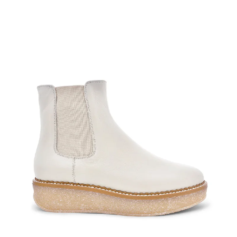 women's ankle boots with cutoutsMachi Off White Leather Chelsea Boots