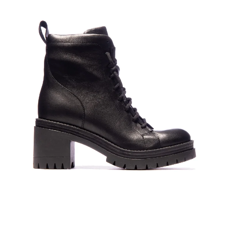 women's ankle boots with floral designAlmere Black Leather