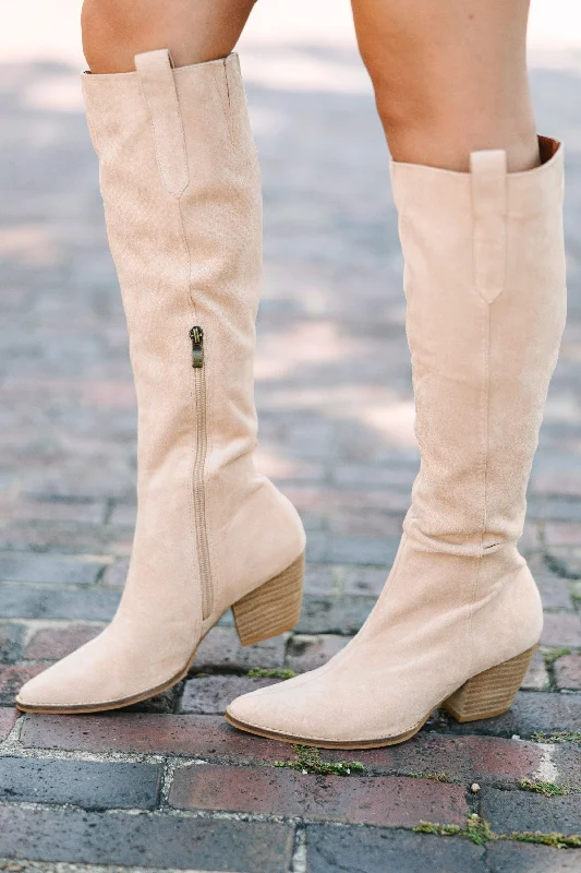 women's booties with peep toeAlways Be Near Taupe Brown Boots