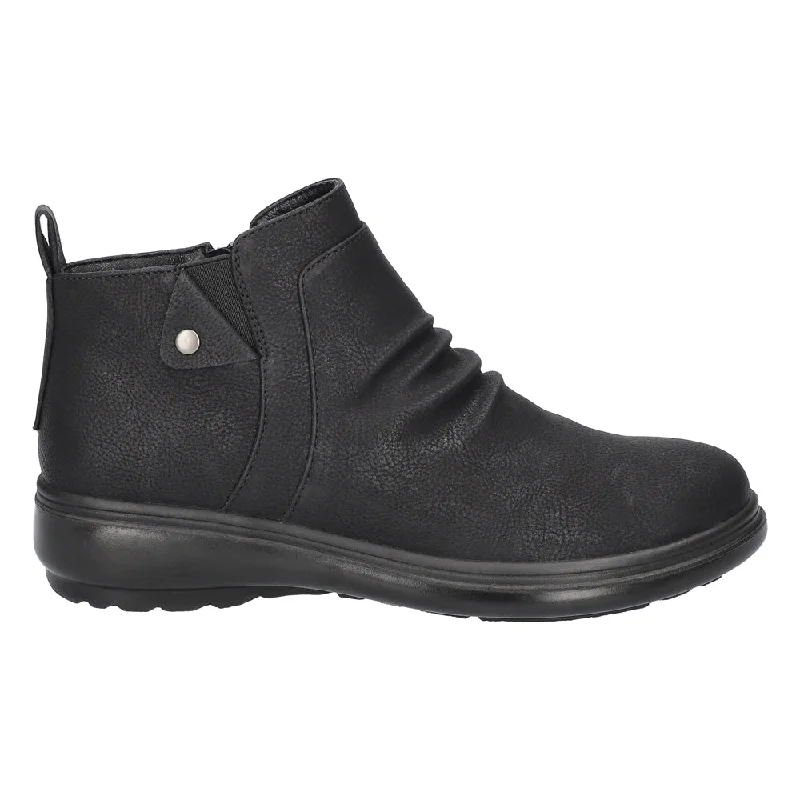 women's leather ankle bootsAriadne Zippered Round Toe Boots