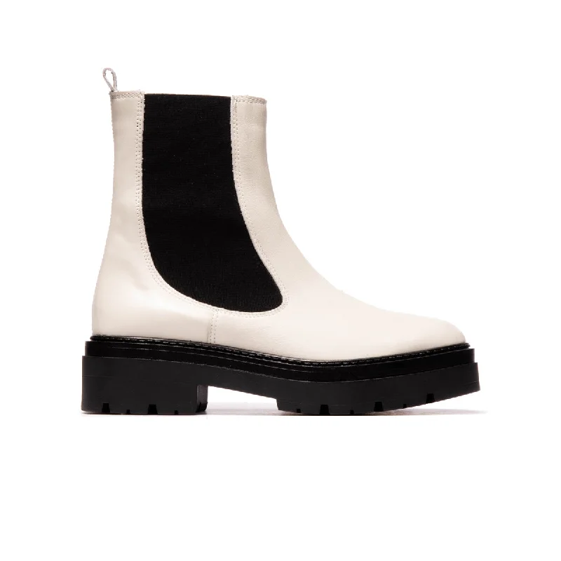 women's ankle boots with pull tabsAtri Off White Leather