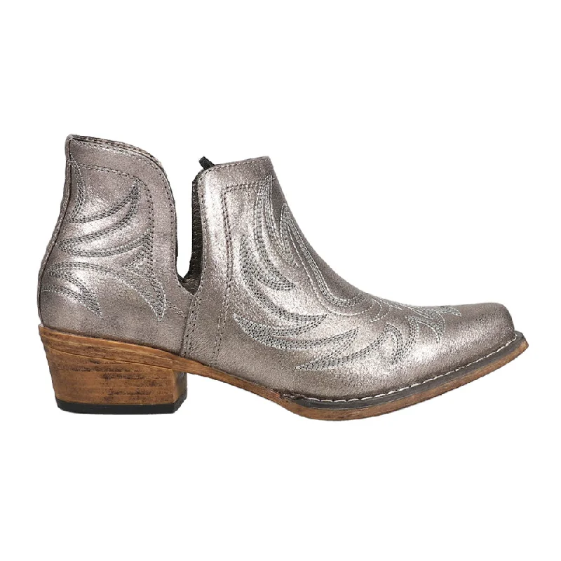 women's ankle boots for winterAva Metallic Embroidered Snip Toe Cowboy Booties