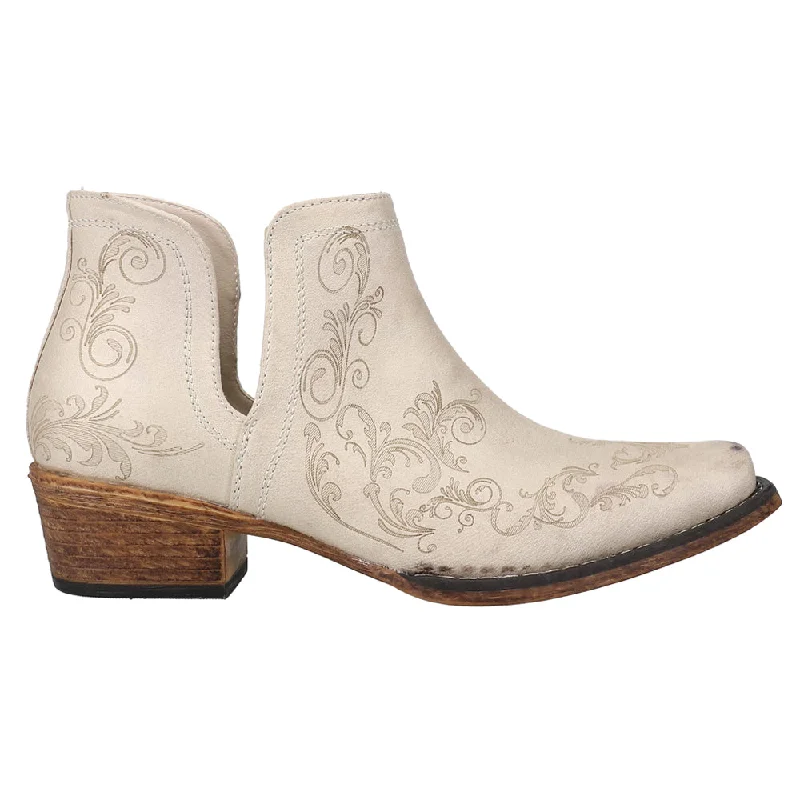 women's ankle boots with floral designAva Paisley Embossed Snip Toe Cowboy Booties