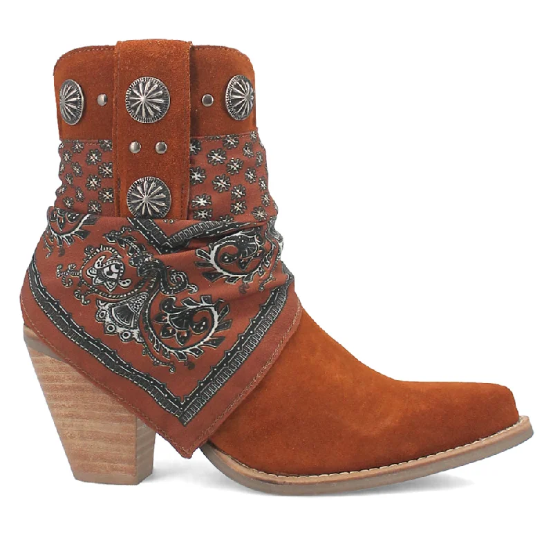 women's ankle boots with embroideryBandida Paisley Studded Toe Cowboy Booties