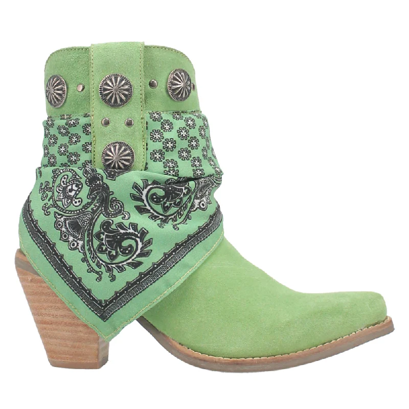 women's lace-up ankle bootsBandida Paisley Studded Round Toe Cowboy Booties
