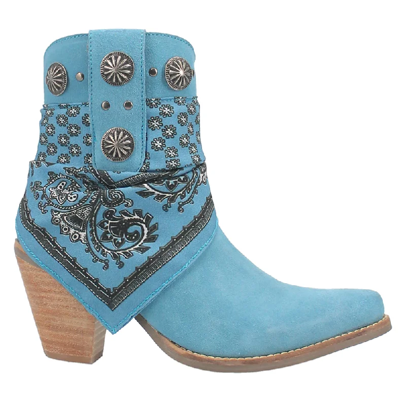 women's ankle boots with zippersBandida Paisley Studded Round Toe Cowboy Booties