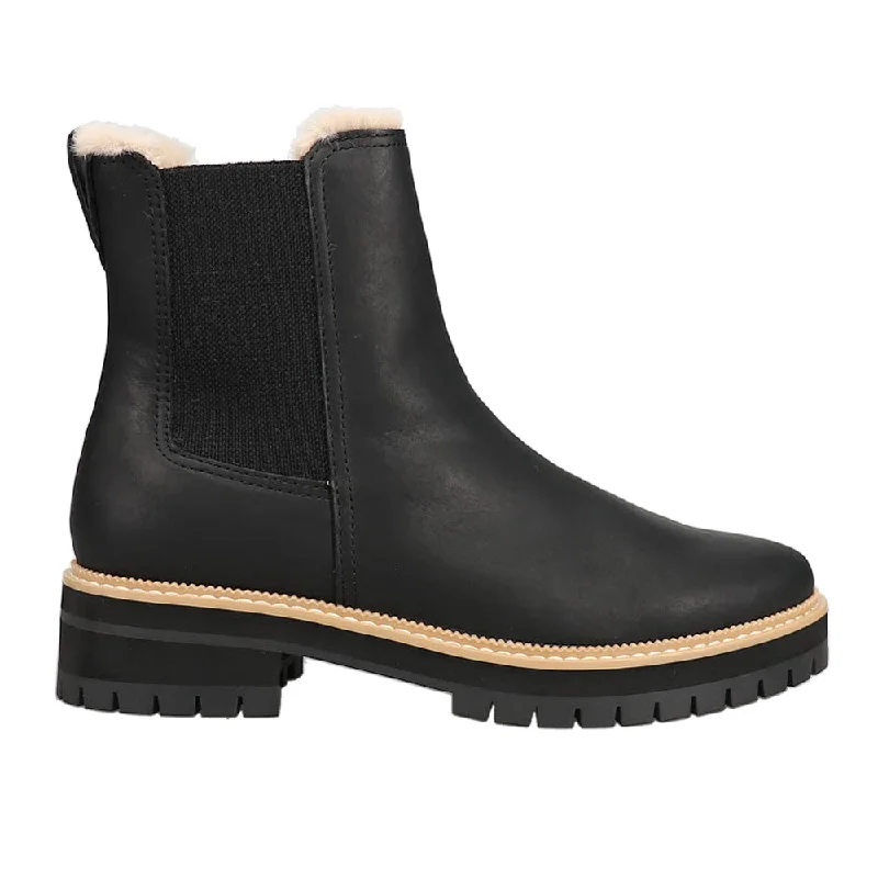women's ankle boots for wide calvesBennet Leather/Faux Fur Chelsea Round Toe Boots