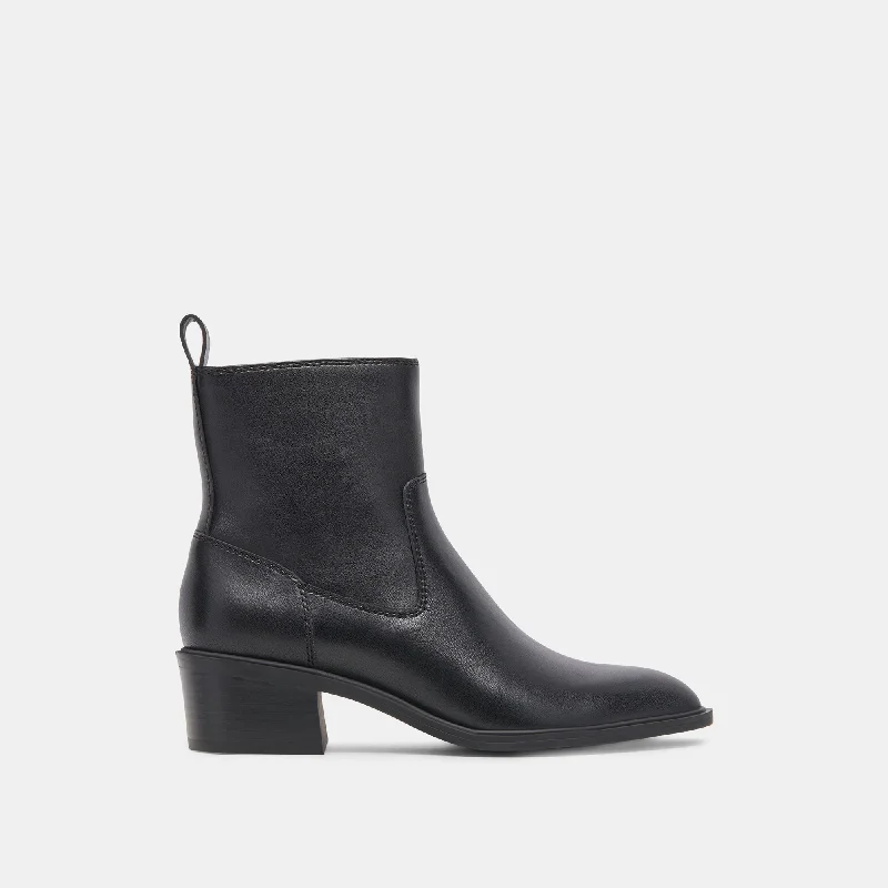 women's booties for petite womenBILI H2O BOOTIES BLACK LEATHER