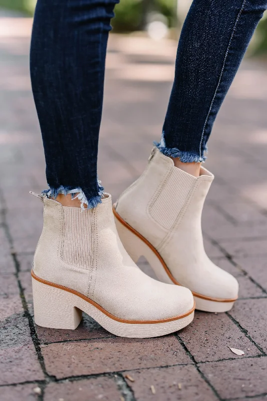 women's booties for wide calvesBold Soul Wheat Brown Chunky Heel Booties