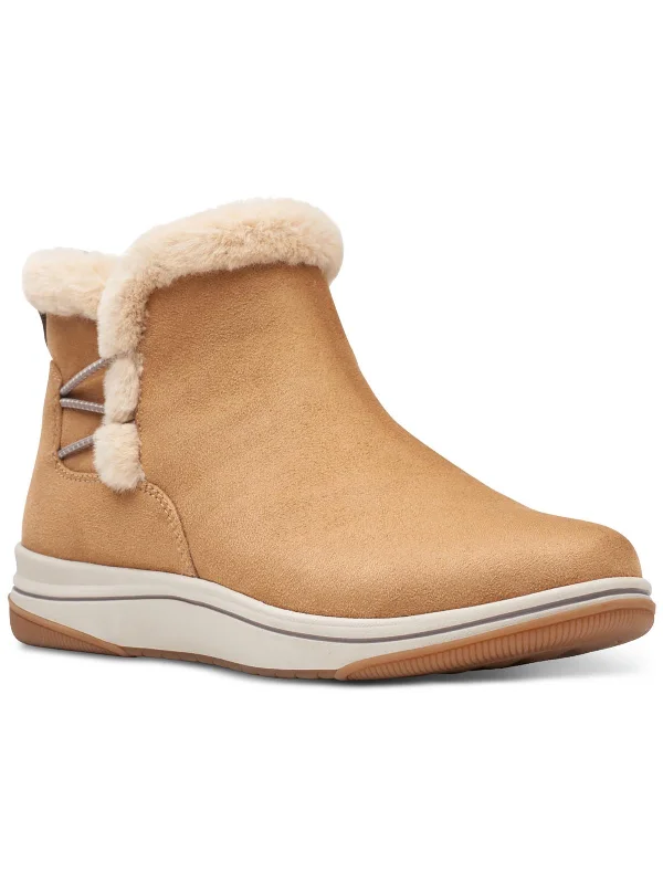 women's booties for tall womenBreeze Fur Boot Womens Pull On Ankle Ankle Boots